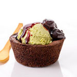 Brownie-Bowl-with-Pistachio-Gelato-and-Amarena-Kirsch-with-Frollis-spoon